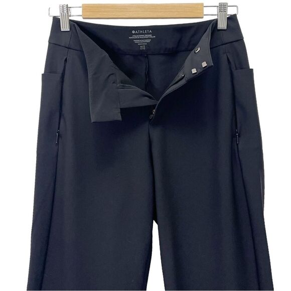 Athleta Stellar Crop Trouser Black Athleisure Comfy Travel Pant Size 6T | 6 Tall - Picture 8 of 14